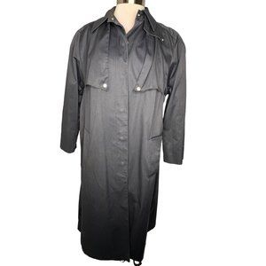 VNT Jack Set Raincoat Women's Size 16  Charcoal Trench Snap Down Belt Lined Shou